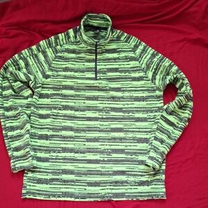 Xersion Lime and Black Striped Top